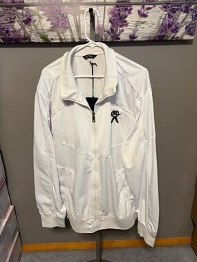 Artful Dodger White Jacket with Contrasting Black Label Full Zip Size 4XL